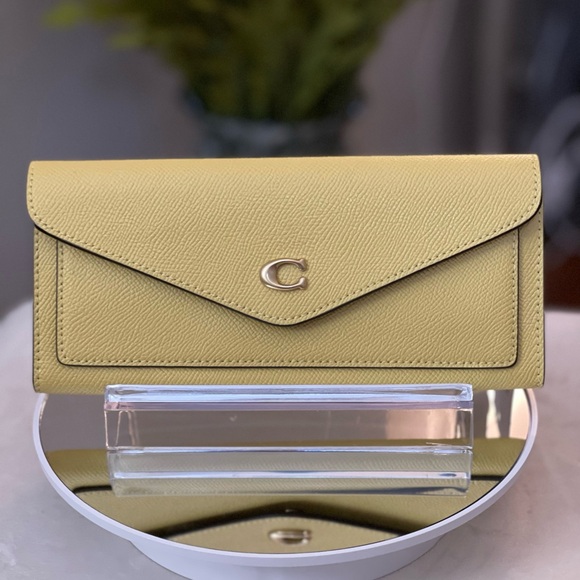COACH | Wyn Crossgrain Leather Wallet In Retro Yellow - Picture 9 of 9